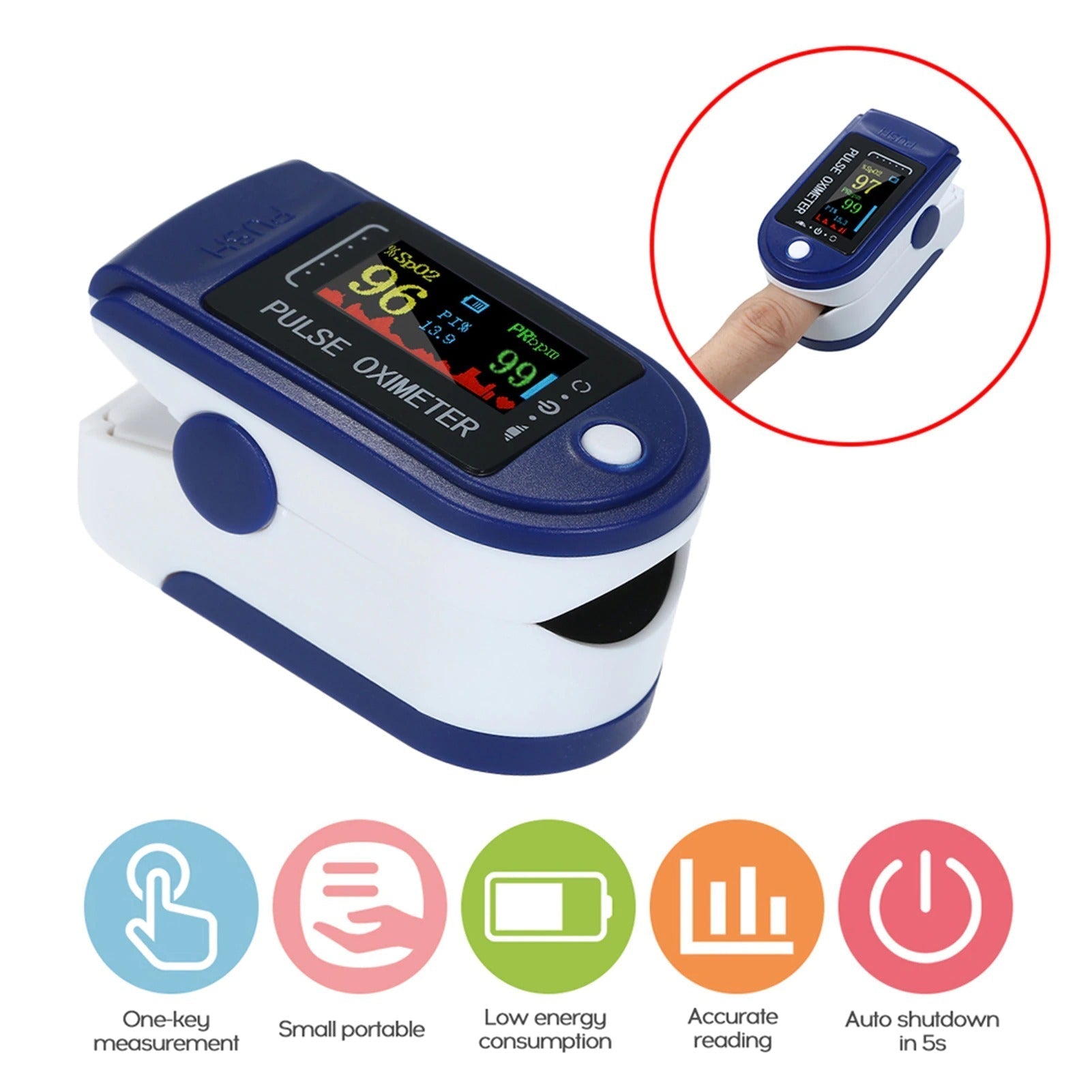 Pulsni OKSIMETAR uređaj koji meri količinu kiseonika u krvi i puls - Brzishop